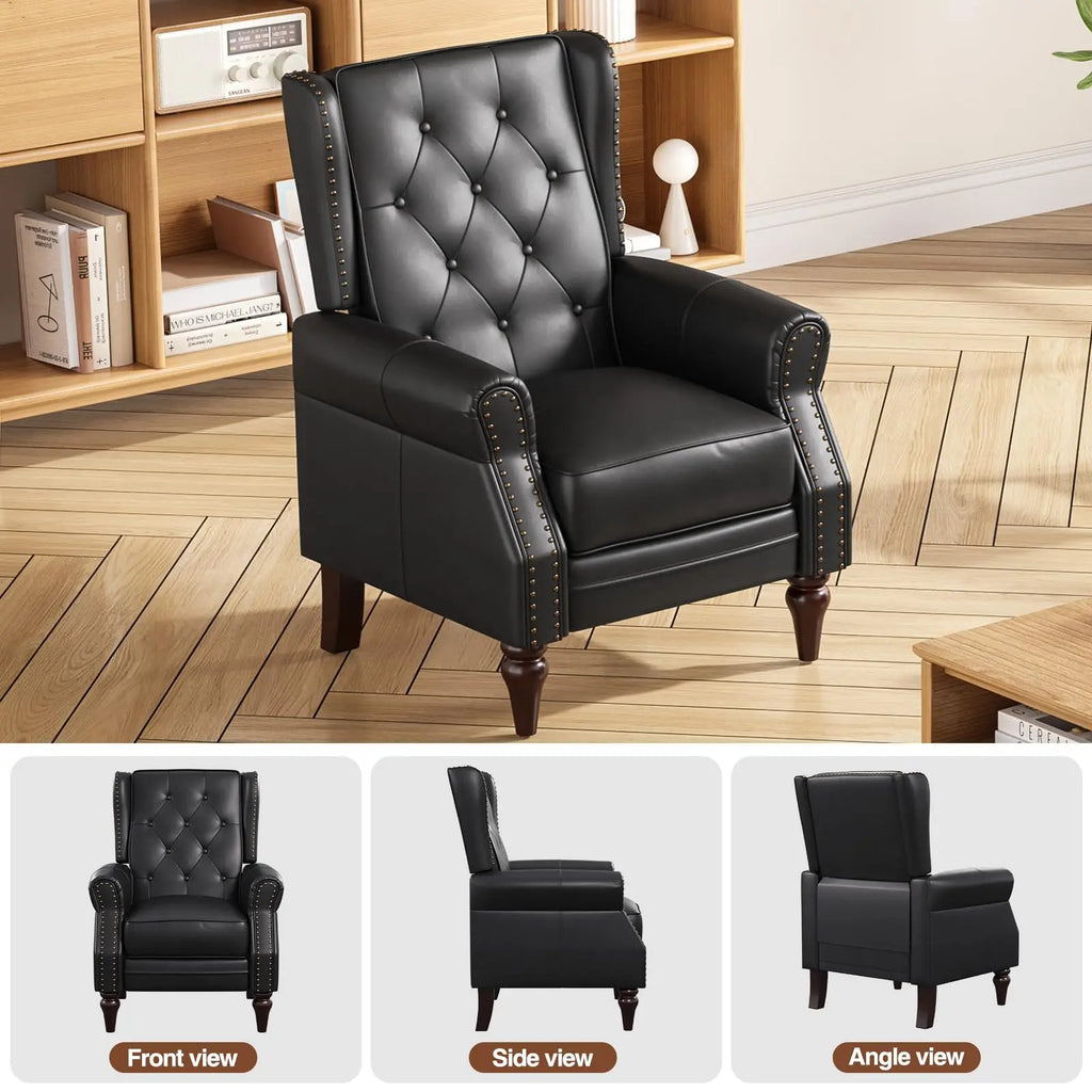 Mid Century Modern Tufted Leather Armchair