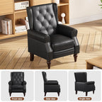 Mid Century Modern Tufted Leather Armchair