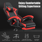 Ergonomic Gaming Chair with Footrest and Headrest