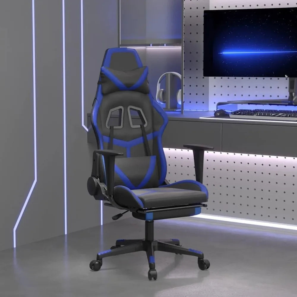 Adult Ergonomic Gaming Chair with Massage and Footrest