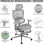 Mesh Ergonomic Office Chair with Footrest