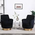 Modern Velvet Swivel Barrel Chair Set of 2