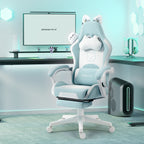 Cute Gaming Chair with Cat Ears and Massage