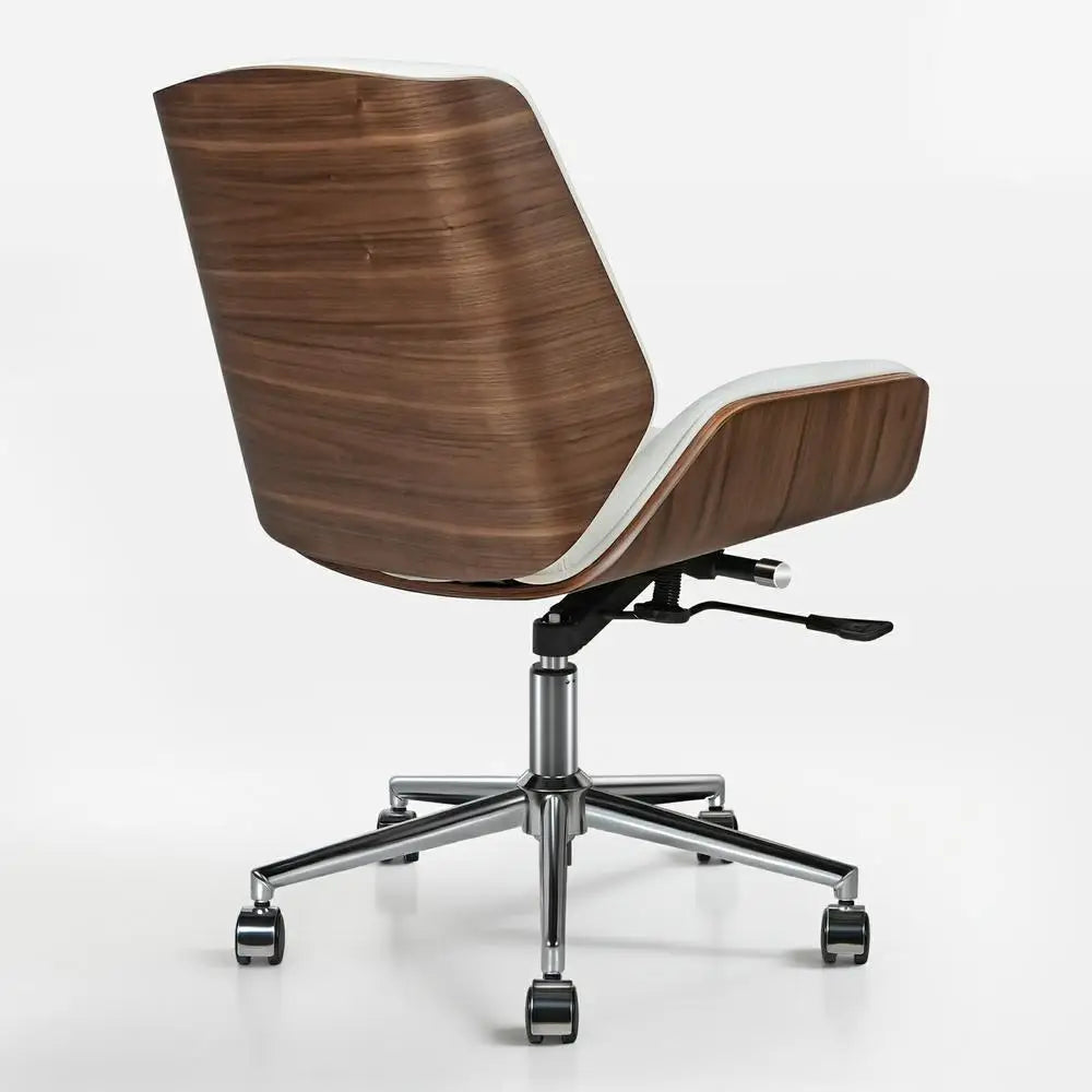 Armless Swivel Low Back Leather Office Chair
