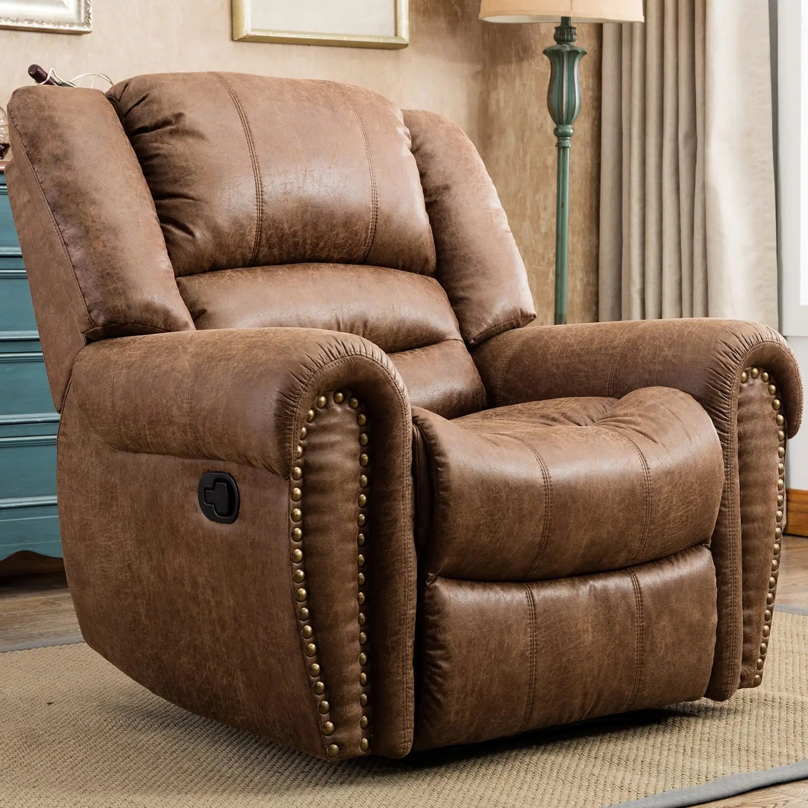 Manual Leather Recliner Single Sofa Chair