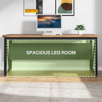 L-Shaped Executive Desk with Lateral File Cabinet