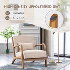 Solid Wood Casual Living Room Chair with Pillow