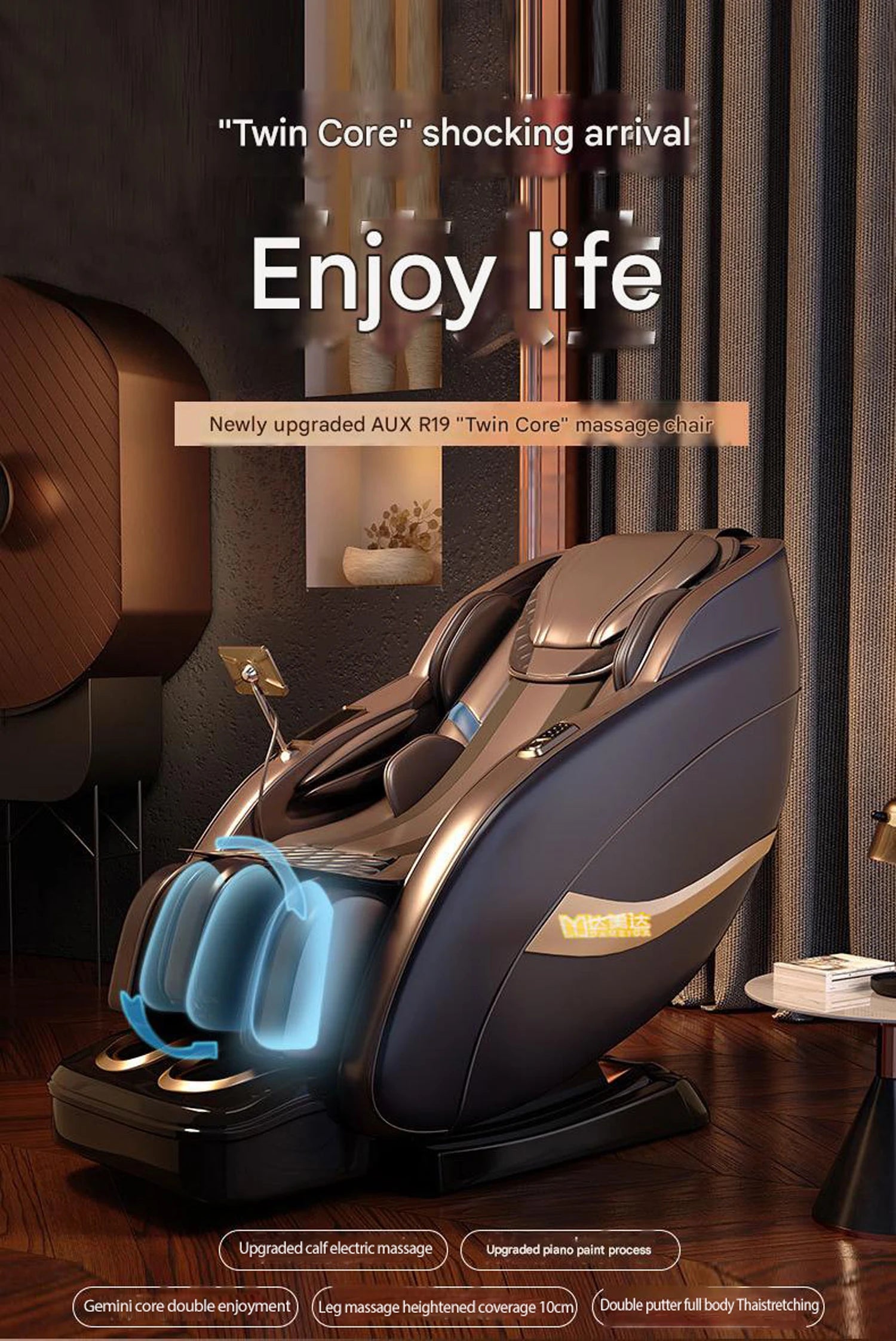 4D Full Body Zero Gravity Shiatsu Recliner