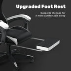 Ergonomic Gaming Chair with Footrest and Headrest
