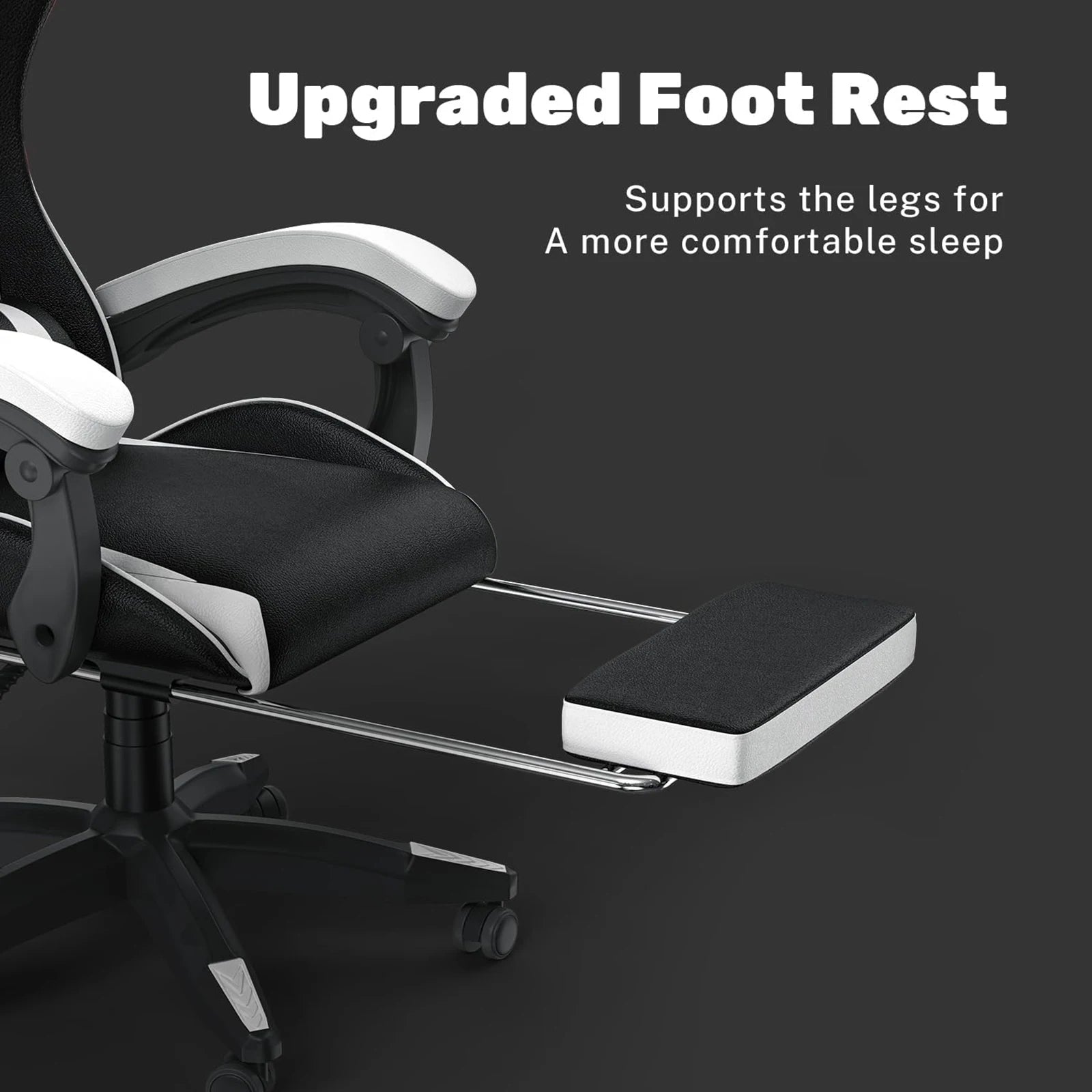 Ergonomic Gaming Chair with Footrest and Headrest
