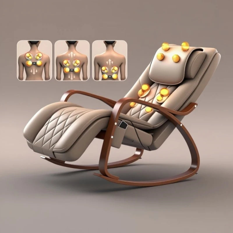Ergonomic Rocker Recliner with Massage and Heat