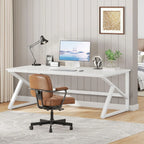 Modern Extra Long White Computer Desk