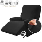 4-Piece Solid Stretch Recliner Sofa Cover