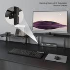 Electric Standing Desk with Adjustable Monitor Shelves