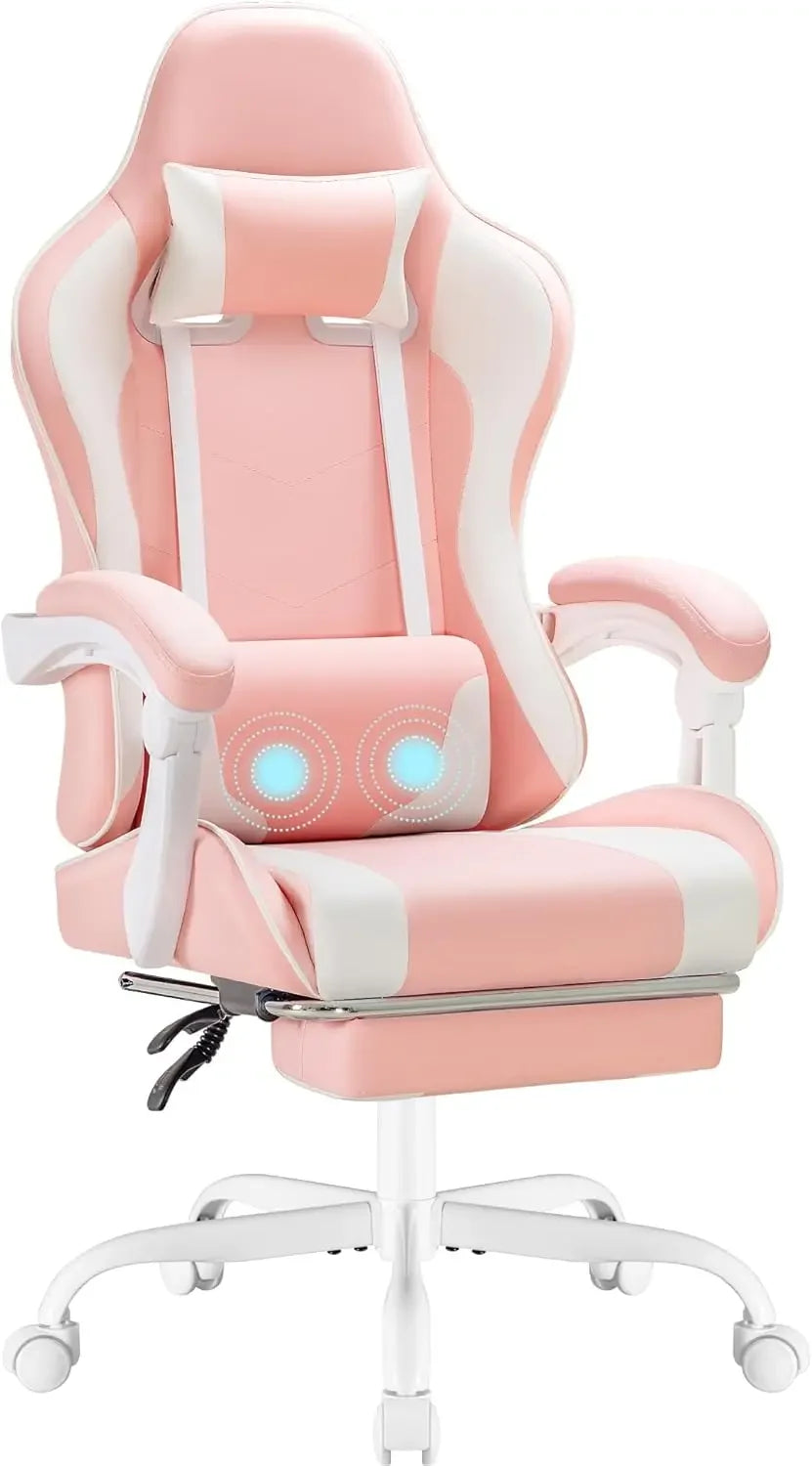 Ergonomic Gaming Chair with Footrest and Massage