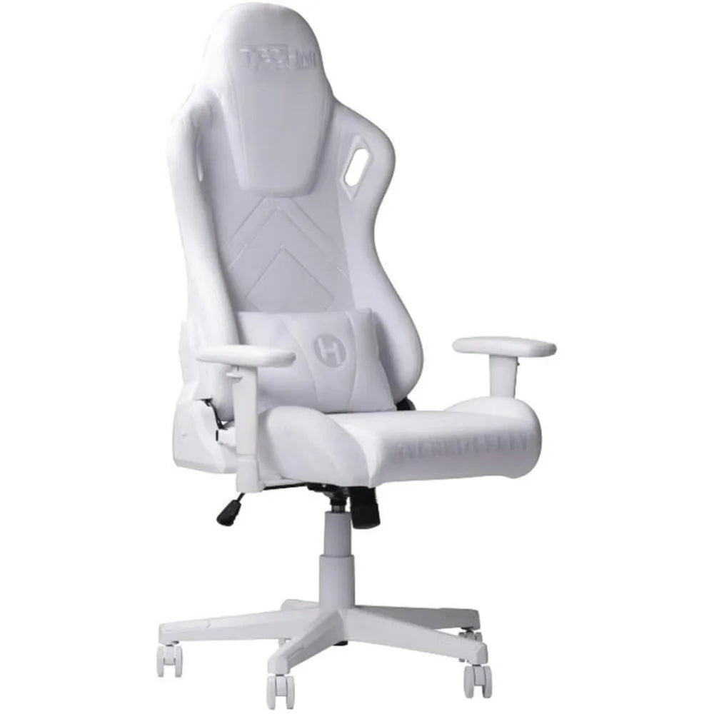 Modern Sport Velvet Fabric Gaming Chair in White