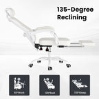 Ergonomic Mesh Office Chair with Footrest and Headrest