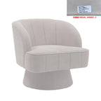 Modern Velvet Swivel Barrel Accent Chair