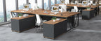 L-Shaped Executive Desk with Lateral File Cabinet