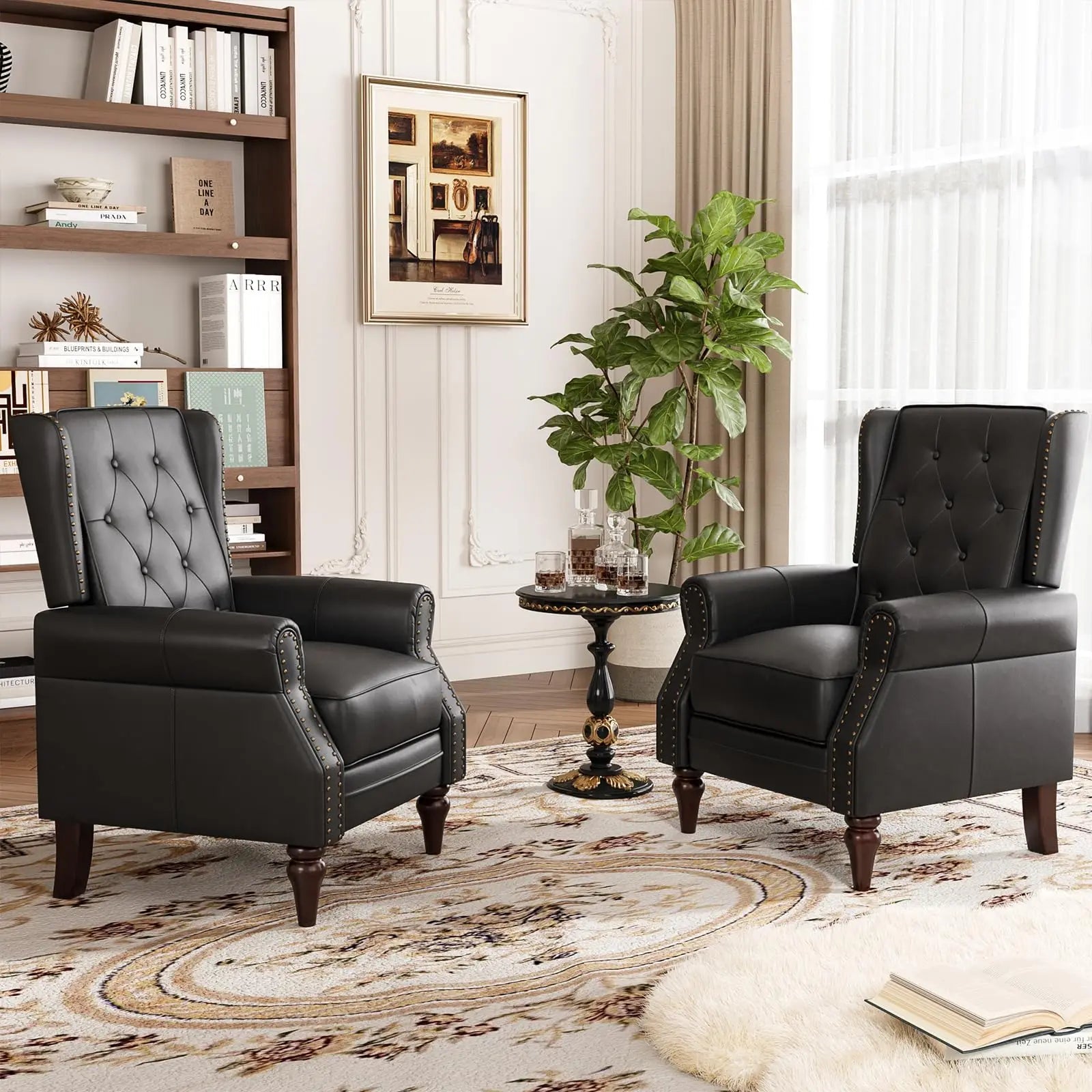 Mid Century Modern Tufted Leather Armchair