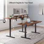 Electric Standing Desk with Adjustable Monitor Shelves