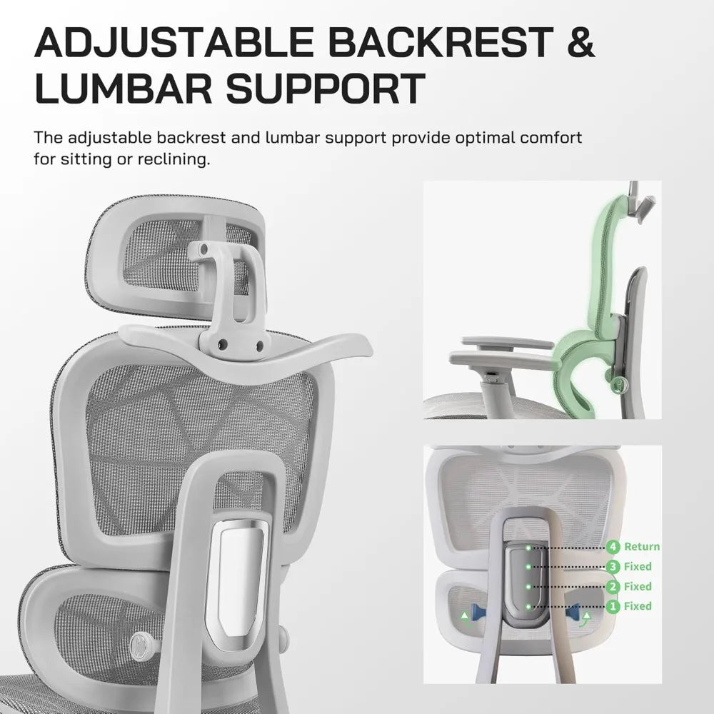 Mesh Ergonomic Office Chair with Footrest