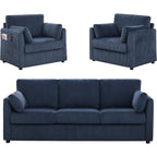 Modern Corduroy Armchair with Pillows and Pockets