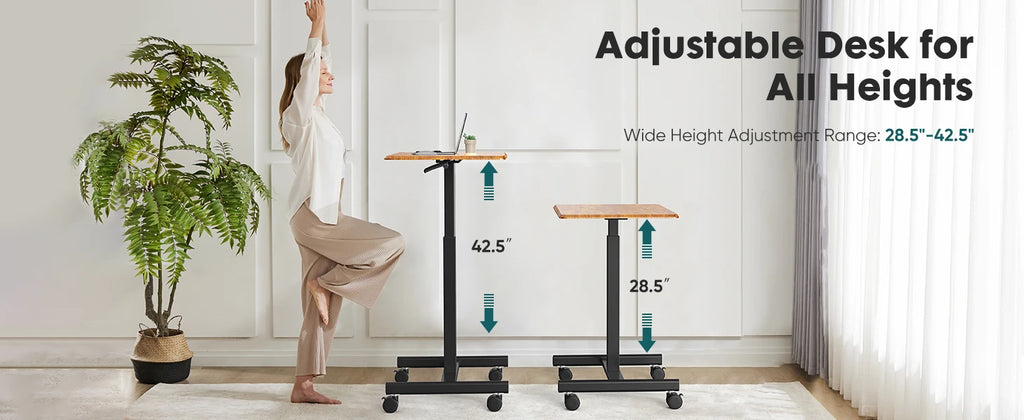 Portable Laptop Computer Desk with Lockable Wheels