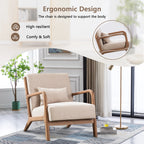 Solid Wood Casual Living Room Chair with Pillow