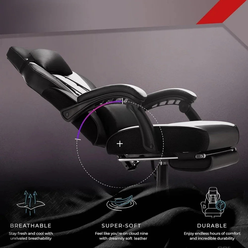Heavy Duty Ergonomic Gaming Chair with Footrest