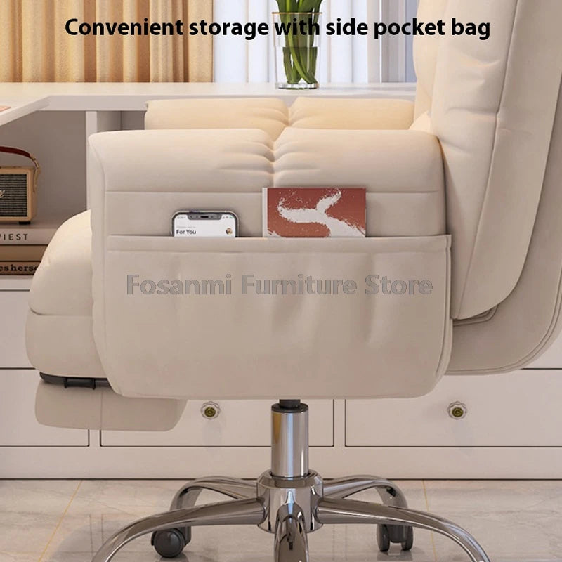 Comfy Fabric Ergonomic Swivel Recliner Chair