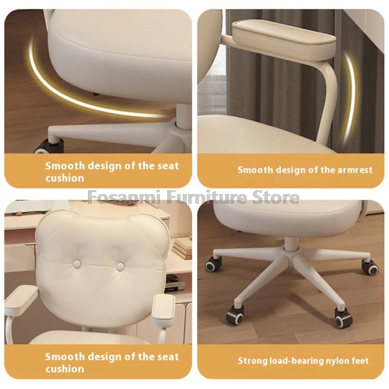 Cute Bear Shape Leather Office Chair