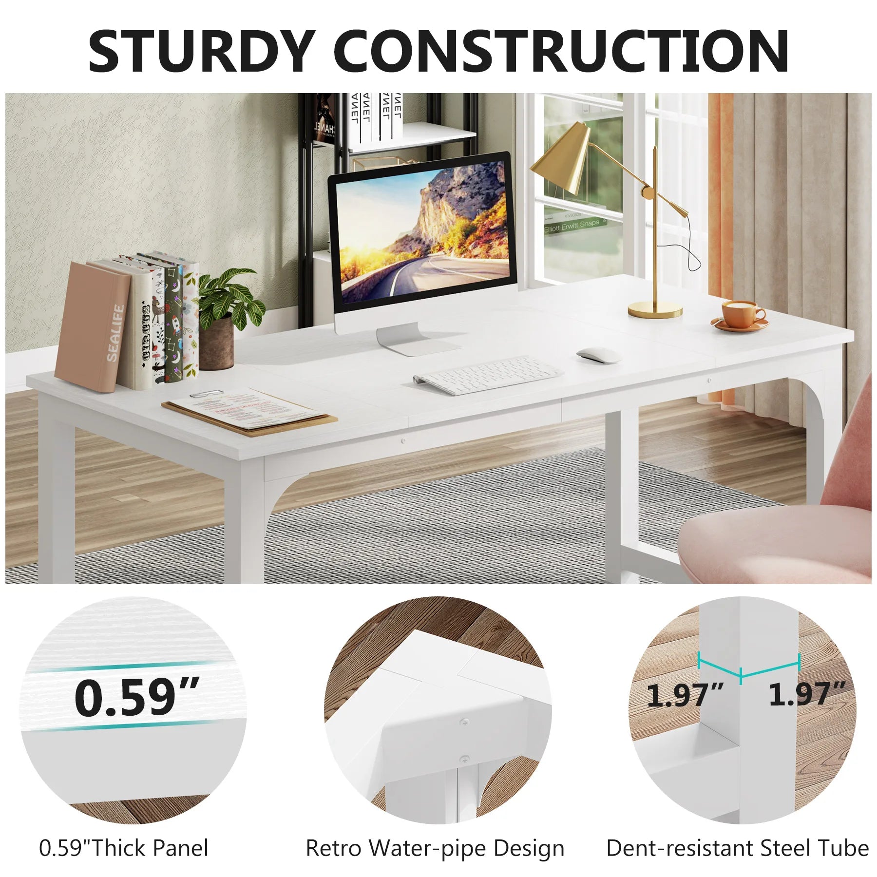 Large Modern Office Computer Writing Desk