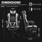 Large Ergonomic Gaming Chair with Massage and Footrest